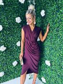 Pippa Draped Midi Dress Plum image