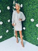 Azure Sequin T-Shirt Dress Beige image