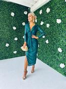 August Full Sleeve Sequin Dress Forest