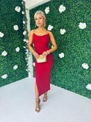 Sienna Chain Detail Slinky Dress Ruby image