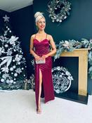 Aine Drape Detail Dress Wine