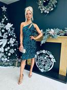 Adele Sequin Midi Dress Forest