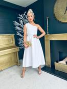 Tara One Shoulder Occasion Dress White image