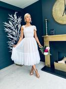 Oran Tulle Detail Midi Dress Off White image