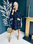 Beckie Crochet Mini Dress Black