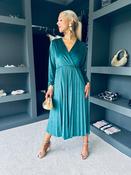 Riadh Pleated Velvet Dress Forest image