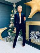 Dawson Velvet Detailed Suit Navy image