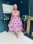Alice Square Neck Midi Dress Pastel