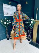 Alison Abstract Shirt Dress Orange