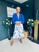 Terrie Plunge Neck Midi Dress Blue