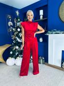 Margot Velvet Top And Trouser Set Red image
