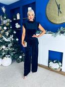 Margot Velvet Top And Trouser Set Navy image