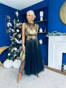 Tracy Detailed Tulle Skirt Black Gold