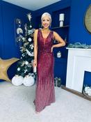 red and black bodycon dress self-portrait - Burgundy Off Shoulder Gathered Lace Maxi Dress main image 1