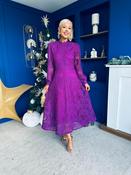 Caitlin Crochet Derail Midi Dress Purple