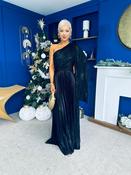 Rowen Metallic Detail Occasion Maxi Dress Black