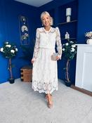 Sienna Crochet Skirt &amp; Cardi Set Cream