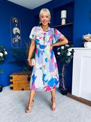 Maeve Detailed Midi Dress Geo Blue