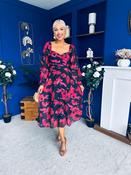 Ailbhe Detailed Midi Dress Floral Red/Black