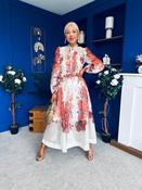 Rosalie Button Detail Midi Shirt Dress Floral Ruby image