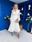 Piper Detailed Midi Shirt Dress Cream image