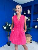 Hazel Boucle Tailored Mini Dress Pink