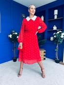 Doireann Detailed Midi Dress Polka Heart Red image