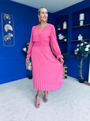 Clodagh Pleat Detailed Midi Dress Pink image