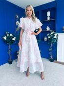 Kiley Embellished Midi Shirt Dress White / Pink image
