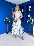 Iris Halterneck Layered Maxi Dress Polka White image