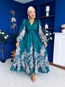 Margaret Banded Occasion Dress Floral Green