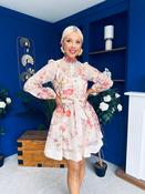 Leslie Embellished Mini Dress Floral Peach