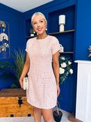 Babett Short Sleeve Tweed Mini Dress Pink