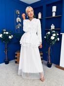 Raya Crochet Jacket &amp; Tulle Skirt Set White