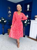 Caragh Pleated Midi Dress Floral Coral image