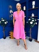 Mabel Pleat Detail Midi Dress Cerise image