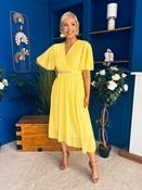 Darcy Embellished Belt Midi Dress Yellow