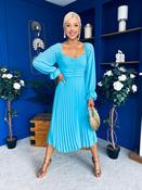 Siofra Detailed Midi Dress Cyan Blue image