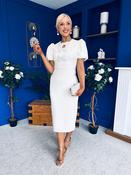 Emma Cut Out Bow Midi Dress White image