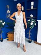 Cassia Layered Frill Midi Dress Polka White image