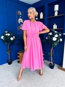 Aoibhinn Gathered Detail Midi Dress Cerise image