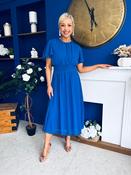 Aoibhinn Gathered Detail Midi Dress Cobalt image