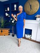 April Pearl Detail Occasion Midi Dress Cobalt image