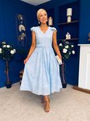 Jodie Crochet Detail Occasion Dress Pwr Blue
