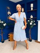 Mabel Pleat Detail Midi Dress Pwr Blue