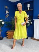 Mabel Pleat Detail Midi Dress Lime