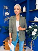 Laura Ruched Sleeve Blazer Khaki