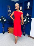 Nalani Pleated Drape Maxi Dress Red image