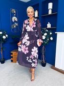 Blaithin Pleated Midi Dress Floral Burgundy image