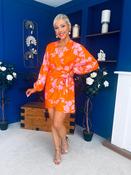 Avery Tie Detail Mini Dress Floral Amber